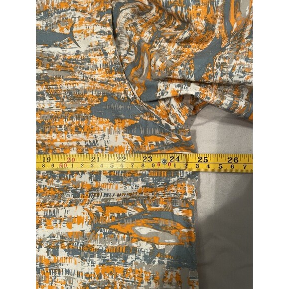 Columbia Shirt Men Size L Orange & Gray Fish Pattern PFG Button Up Fishing Shirt - Picture 6 of 10